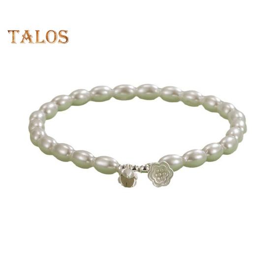 

Браслет из искусственного жемчуга с подвеской в виде лотоса, браслет для женщин, подарки на годовщину свадьбы и день матери белый