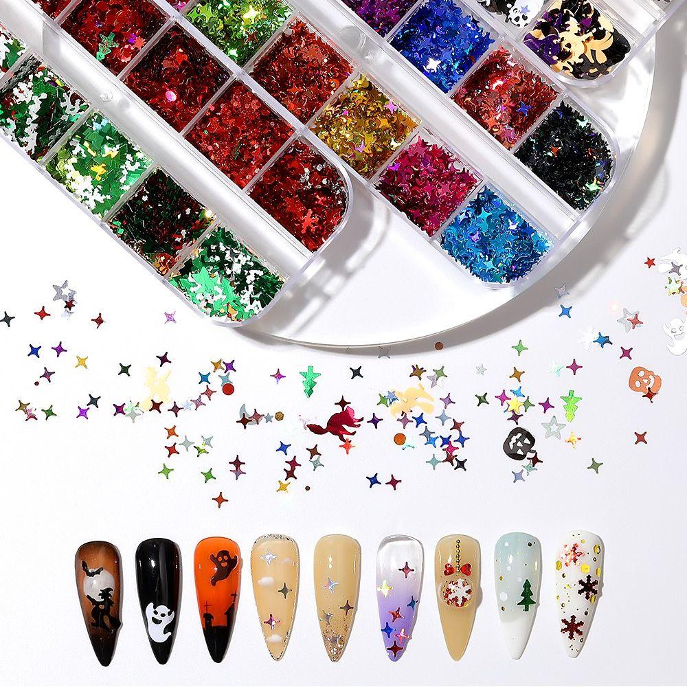 Pumpkin Manicure Decoration DIY Nail Materials Skeleton Halloween Nail Art Sequins Paillettes Nail Jewelry Glitter Flakes