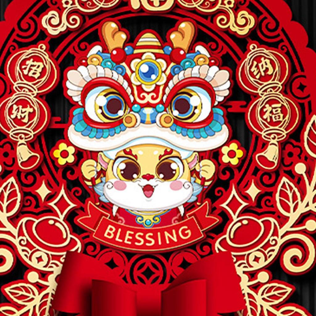 Chinese Year Decorations Stickers Lunar Window Cling Wall Decal for Spring