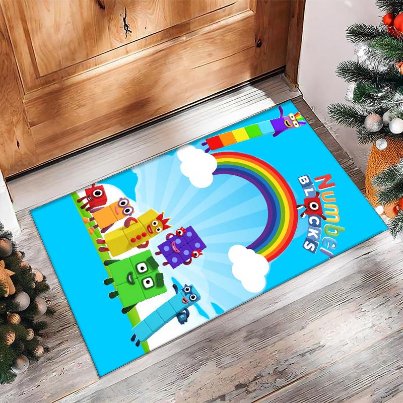 Numberblocks Crystal Velvet Rug, Soft Anti‑Slip Crystal Velvet Carpet for Living Room Bedroom Home Decor