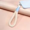 New Fashion Plush Phone Wrist Lanyard With Clear Patch 5 Color Options Durable Shockproof Wristlet Leisure Versatile Accessories