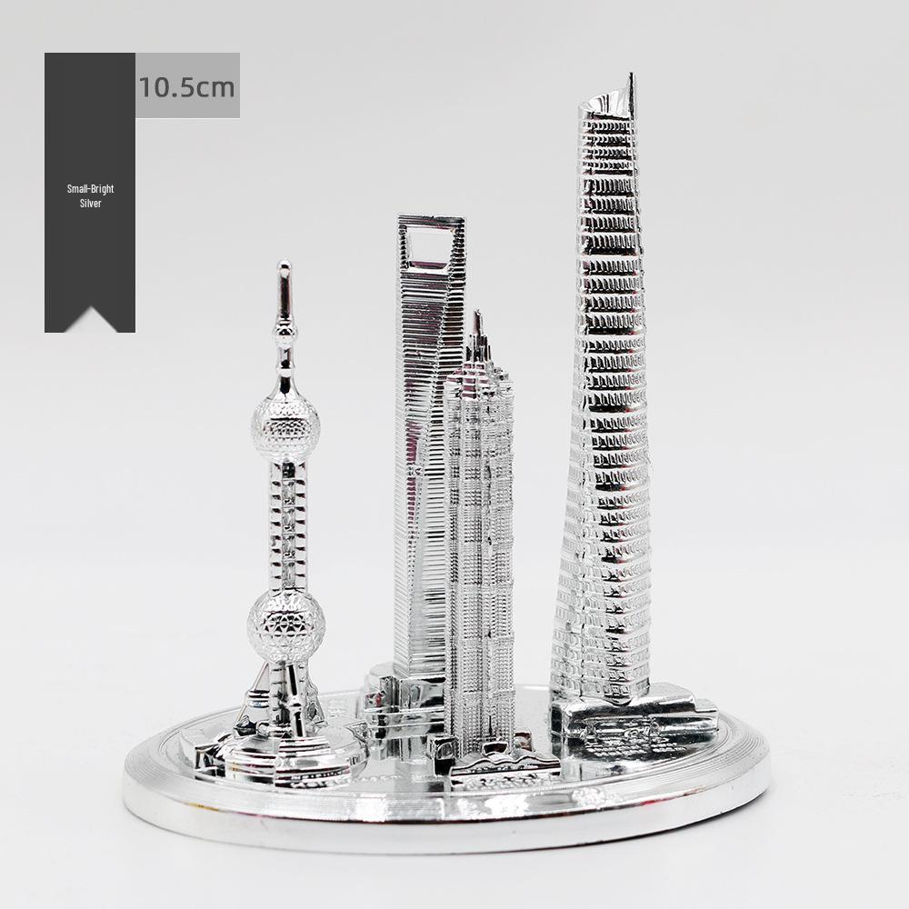 Shanghai Landmark Building Model: Oriental Pearl Tower, World Financial Center, Jin Mao Tower - Metal Creative Handicraft