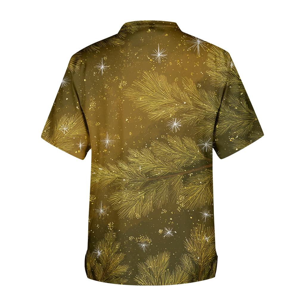 Bedrucktes kurzärmliges Herren-Arbeitsbluse mit V-Ausschnitt und Brusttasche für Pfleger