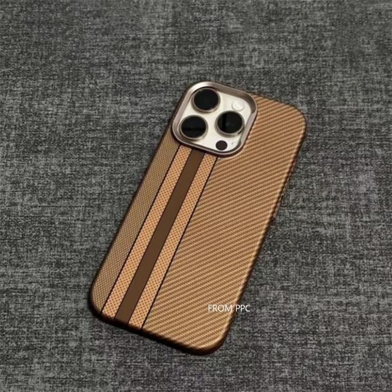 Case Funda for iPhone 16 17 Pro Max 15 Mountain Relief Carbon Color Hard Magnetic Phone Shell Independent Button Protective Hull