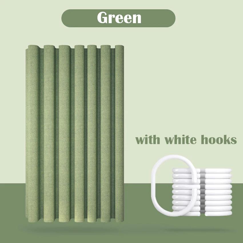 

Плотная занавеска для душа с имитацией льна, роскошная водонепроницаемая занавеска для ванной комнаты, сплошной цвет для ванны, чехол для купания с крючками W180xH180cm