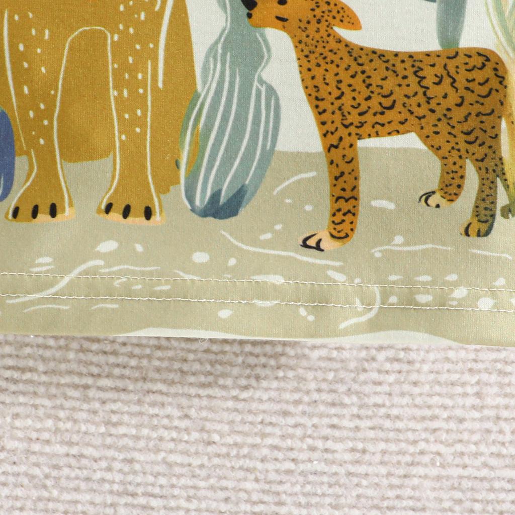 Conjunto de dos piezas para niños de verano con estampado de animales lindos + Pantalones cortos de color liso