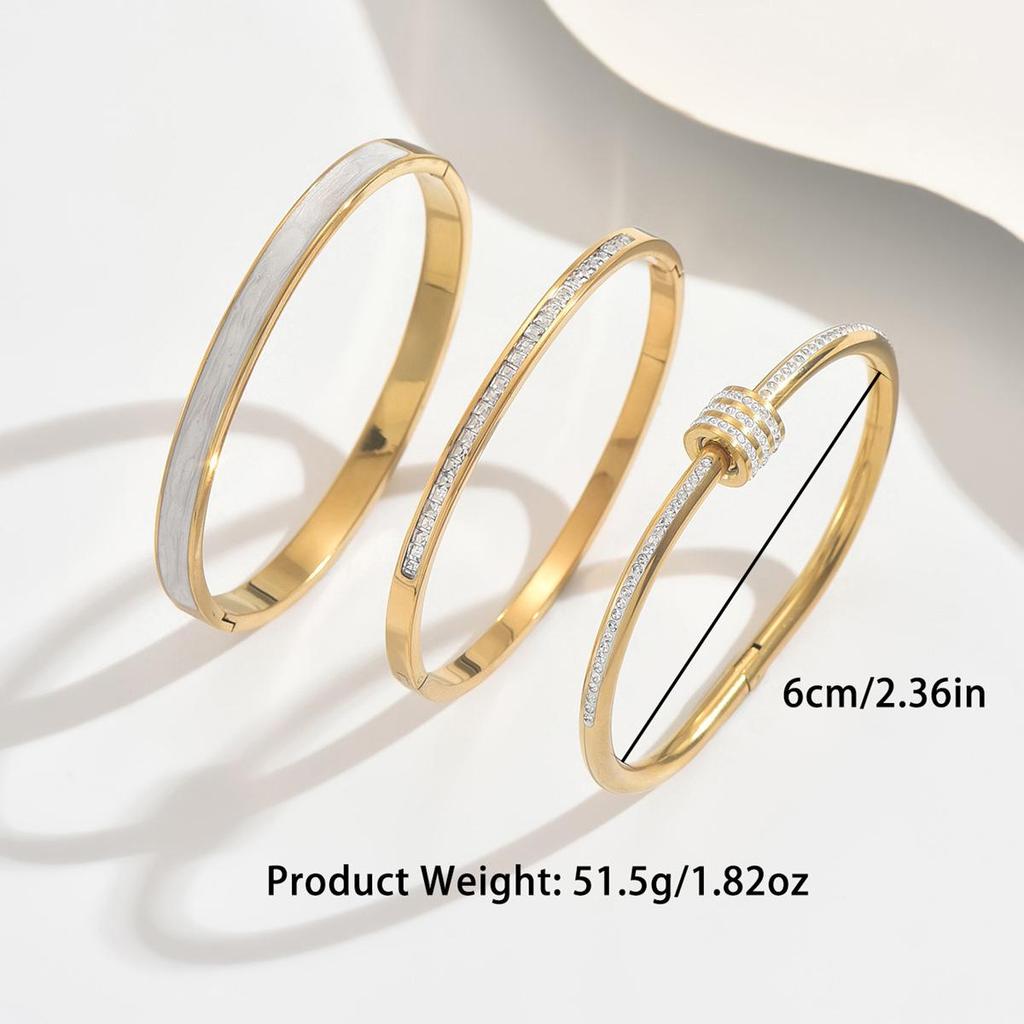 Elegantes Zirkonarmband - Weißer Titanstahl für Damen