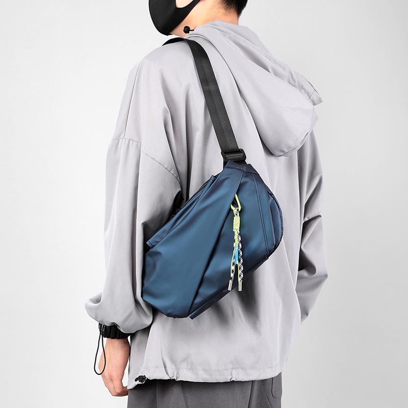 Borsa a tracolla da uomo in nylon impermeabile per sport all'aria aperta, da corsa, da ciclismo, grande capacità, da viaggio, per telefono, borsa a tracolla