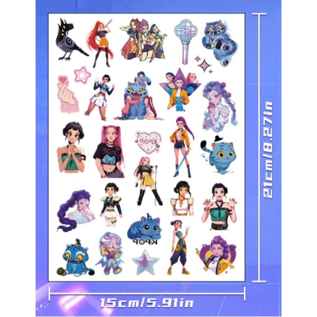 popular K Pop Demon Hunters Tattoo Decals Animation Periphery Children Water Transfer Decals Partys Engaging Plaything Animation Design Presents