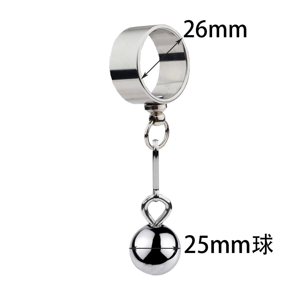 Metal Penis Ring Cock Ring with Steel Balls Penis Weight Trainer Sex Toys for Men Stretching Erection Cock Sexual Stimulation