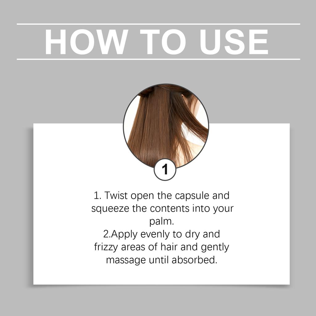 Hair Oil Capsules Nourish Dry And Damaged Hair, Making It Soft, Gentle, Moisturizing, Smooth And Lustrous. Daily Hair Oil,30ML