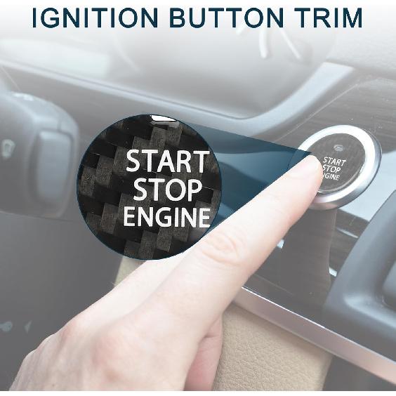 Kryt tlačítka Start Stop motoru pro Mazda 3 Odolný | Černá samolepka na spínač zapalování 1 ks