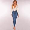 Højtaljede Stretchy Skinny Jeans til Kvinder Plus Size Denim Jeggings Bukser