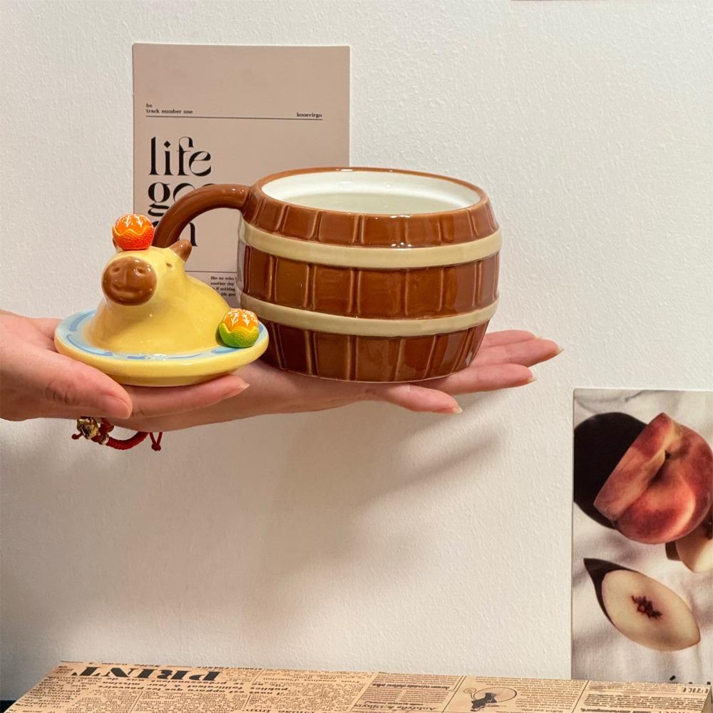 Ceramic Capybara Mug Cute Kawaii Coffee Cups Creative Capybara Water Bucket Cup Home