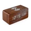 Réveil Numérique en Bois avec Charge Sans Fil - Marron - jjS