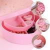 1Pcs heart-shaped jewelry box with makeup mirror, jewelry display box, pendant necklace box, can hold earrings, rings, bracelets