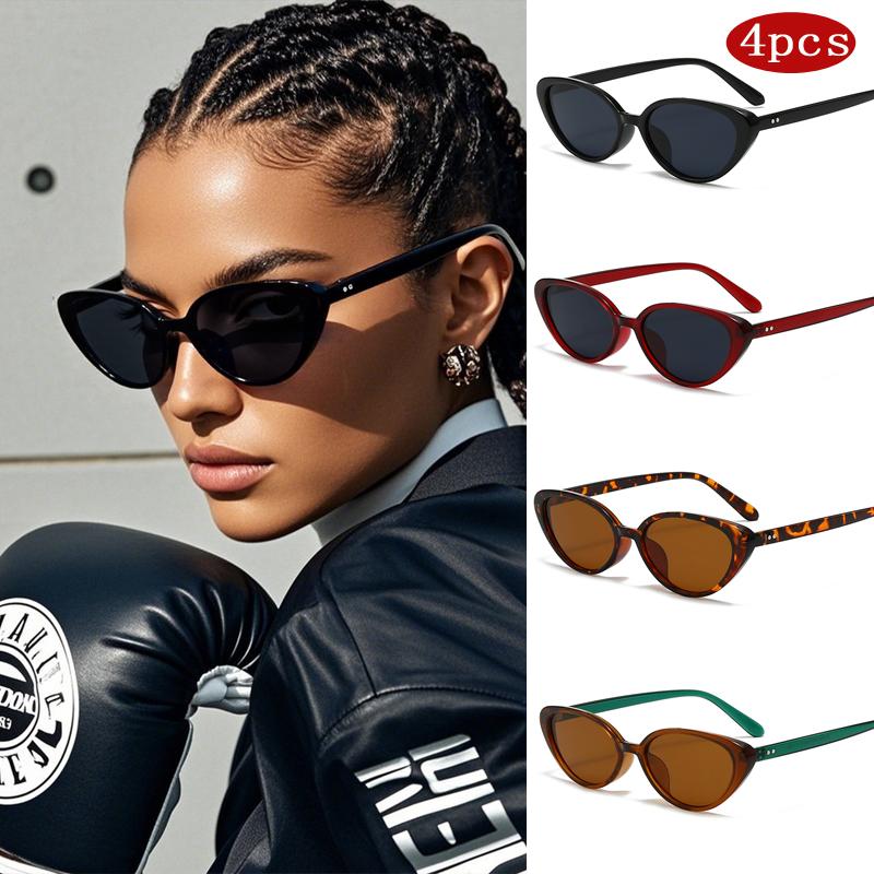 1/4pcs Cat Eye Sunglasses Women Men Retro UV Protection Vintage Small Frame Eyewear Oculos De Sol Fashion Shades