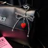 Phone Pendant Crystal Bowknot Rhinestone Strawberry Pendant Bag Pendant Car Keychain High-end Hanging Chain