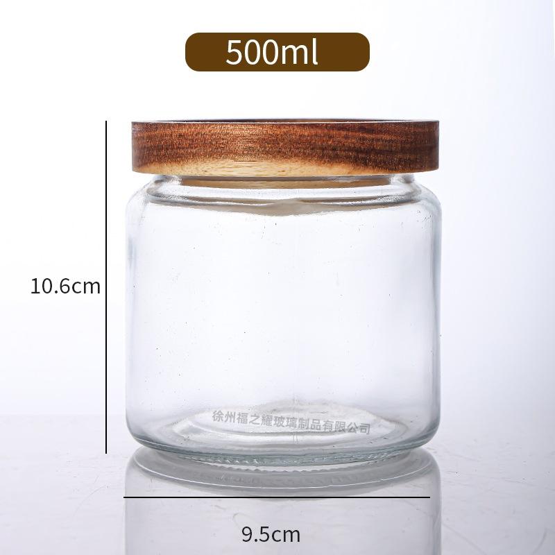 Ancient Peony Flower Relief Transparent Glass Storage Jar for Snacks, Tea Sealed Jar, Kitchen Storage Glass Bottle