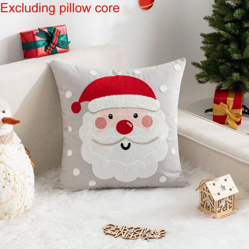 

1 шт. Рождественская наволочка для гостиной Лось Снеговик 45*45 см Наволочка для подушки Спальня Диван Диван Декоративные наволочки Вышитые