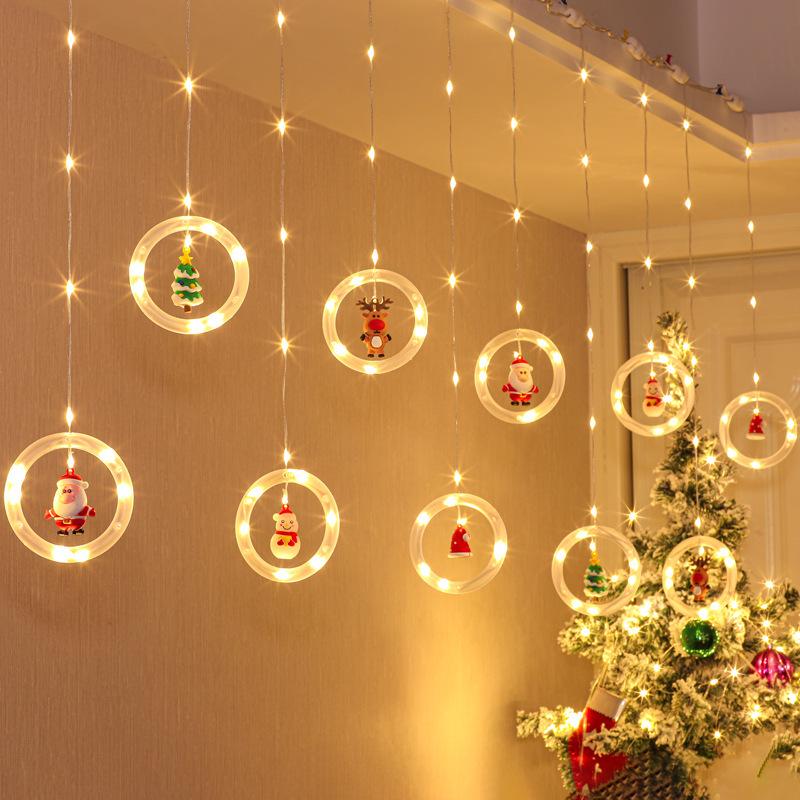 LED Christmas Star Curtain Lights - Festive Atmosphere with Wishing Ball & Flashing Colors