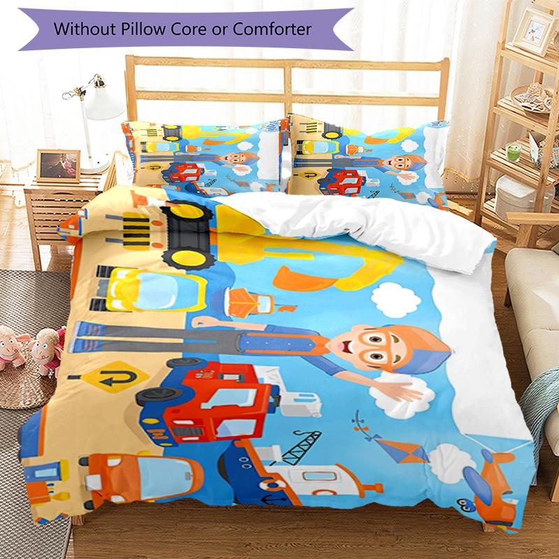 3pcs Blippi Bedding Set Duvet Cover Closure Includes 1 Duvet Cover & 2 Pillowcases, Soft and Comfortable for All Seasons.