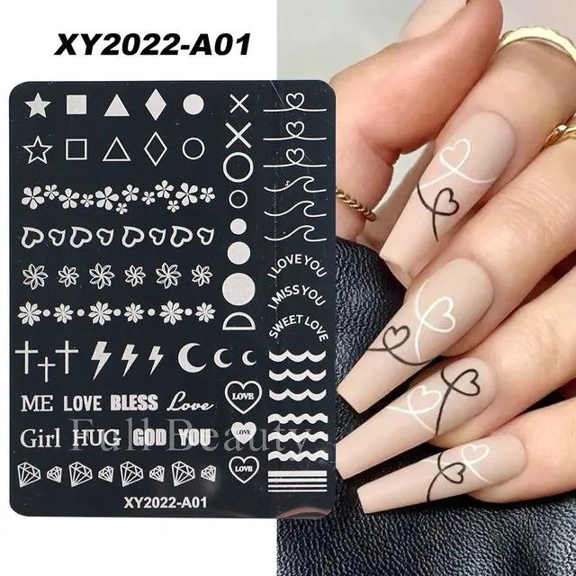 Nail Art Steel Plate Ins Valentine's Day Love Rose Dream Catcher Stainless Steel Nail Art Printing Tool
