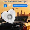 APP Controlled Car Triangle Window Light, USB Powered Rainbow Heart Lamp With Neon Glow, LED Atmosphere Decor For Auto Interior