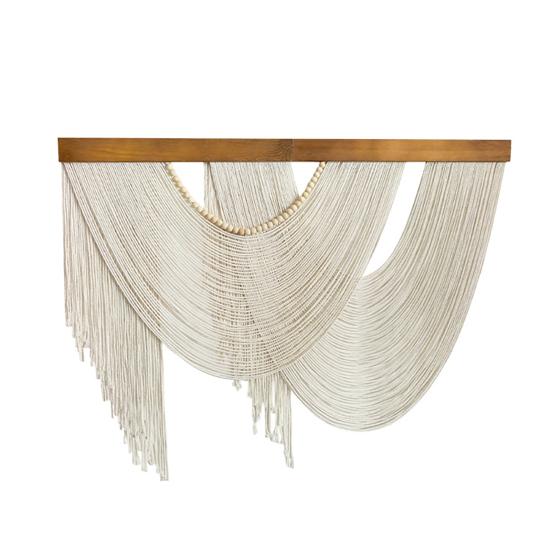 

Wall Hanging Boho Decor Bohemian Tapestry Handmade Wall Art with Tassel білий