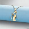 Cute Smiling Cat Pendant Necklace, Stainless Steel Minimalist Pet Jewelry, Dainty Chain Gift for Cat Lovers