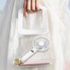 LCD Display Mini Fan With Phone Holder 5-Speed Wind Desk Fan Portable Charging Fan