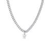 Xiaomi Vnox Simple A-Z Letter Necklace for Men Women, Waterproof Stainless Steel Cuban Chain Necklace, Jewelry Gift for Him