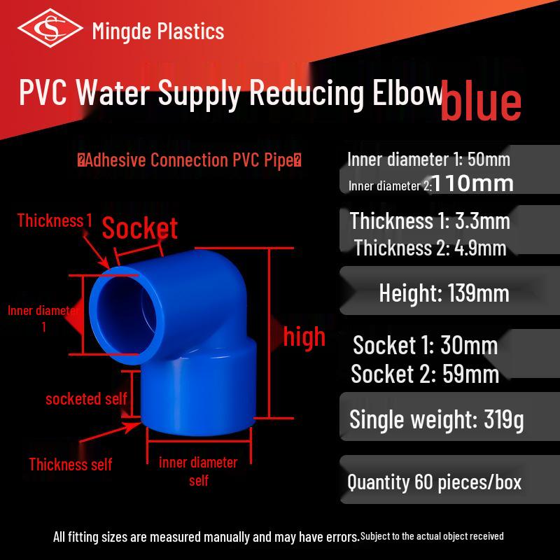 PVC 90° Reduzierbogen Wasserrohrverschraubung