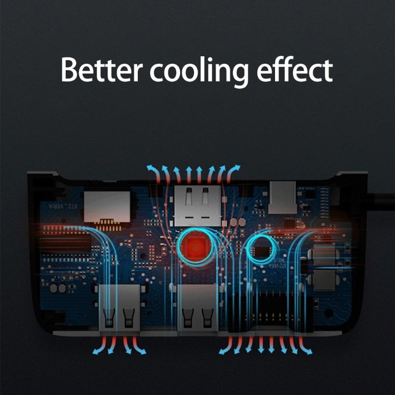 Efficient USB 3.0 Type C Hub With 3 Port And Gigabit Ethernet Adapter Suitable For Laptops And Computers Fast Internet