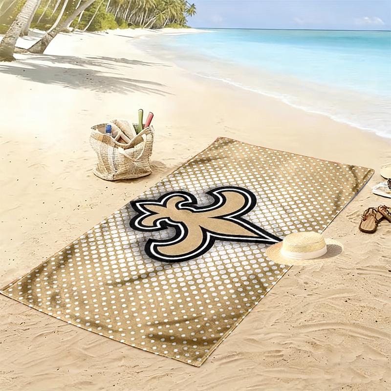 New Orleans Saints Print Beach Towel, Large Soft Quick Dry Towel for Beach Camping Swimming