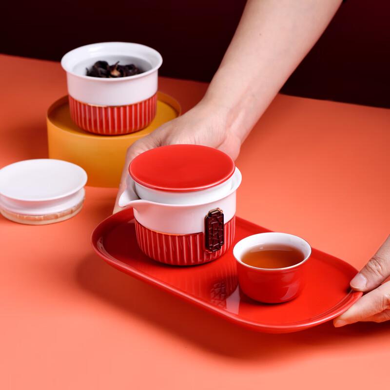 Weidoweidou Red Charm Ceramic Tea Set