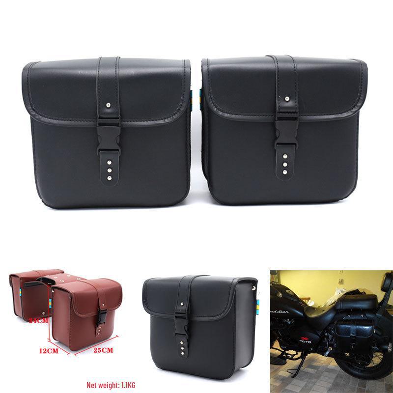Chinchilla PU Leather Saddle Bag for Motorcycles, Scooters, and Bicycles