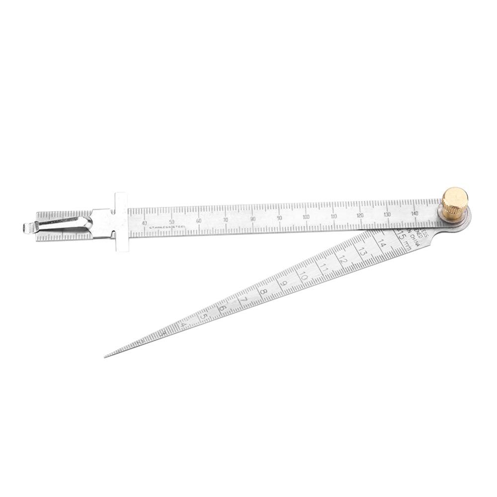 Stainless Steel Depth Ruler Welding Gauge Wedge Feeler Gauge  For Drill Hole Measurement