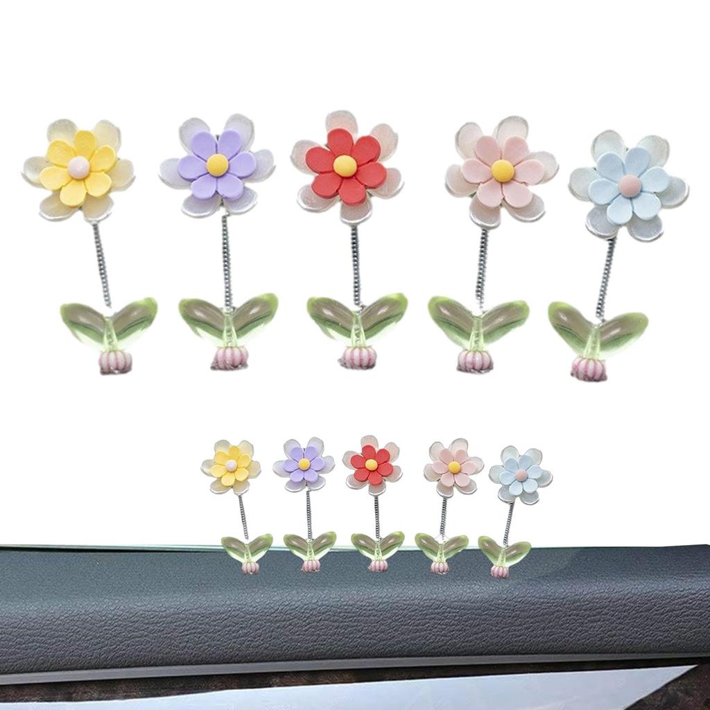 Flower Car Decor | Car Dashboard Decor 5 Pcs - Flower Car Dashboard Decoration,