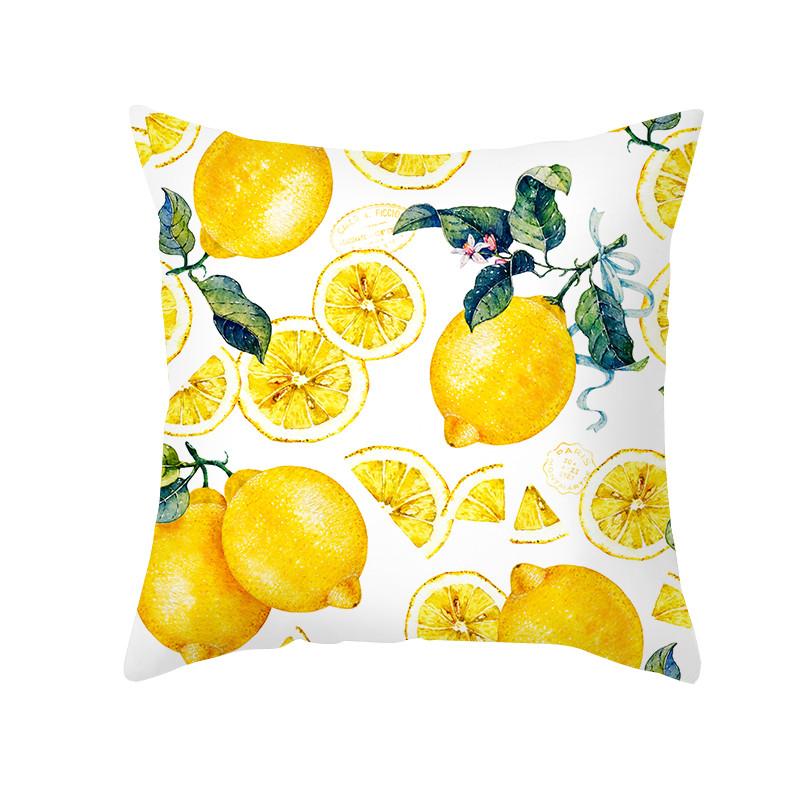 Summer Fruit Cushion Cover Chartreuse Pillowcase Lemon Letter Decoration  Sofa  Nordic Home