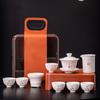 New Ceramic White Ru Kiln Kung Fu Travel Tea Set Business Enterprise Company Events Festival Opening Gifts