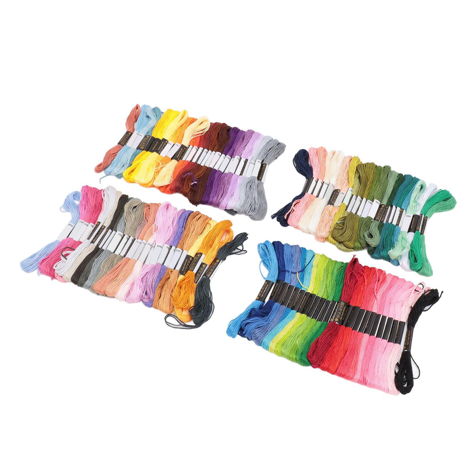 

100 Skeins Embroidery Thread Durable Polyester 6 Strands Bright Rich Colors Multi Purpose