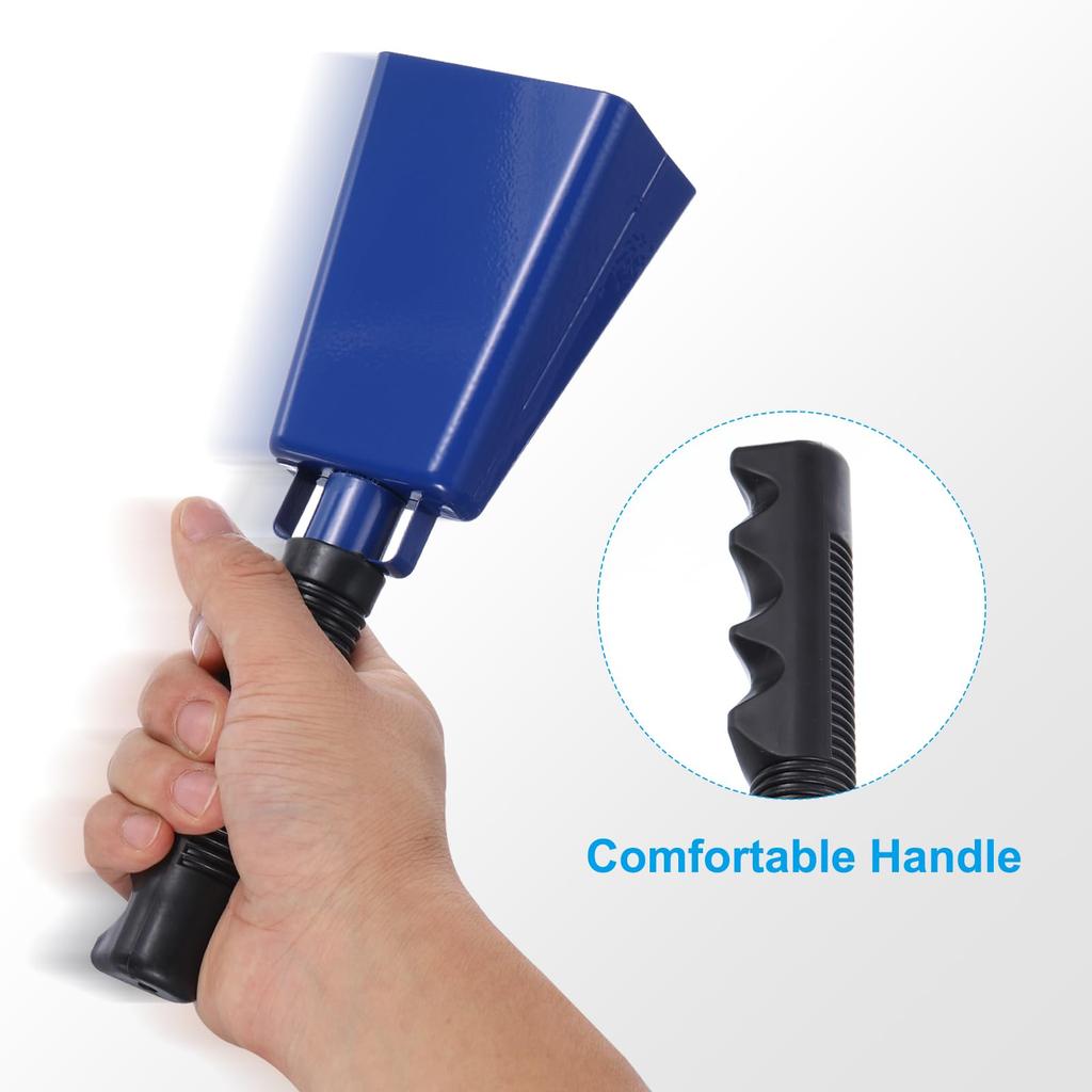 PATIKIL 9-inch Cowbells for Football Games, 2-Piece Bulk Loud Noise Maker with Handle, Metal Cowbells for Cheering Competitions, Marathons, Weddings,