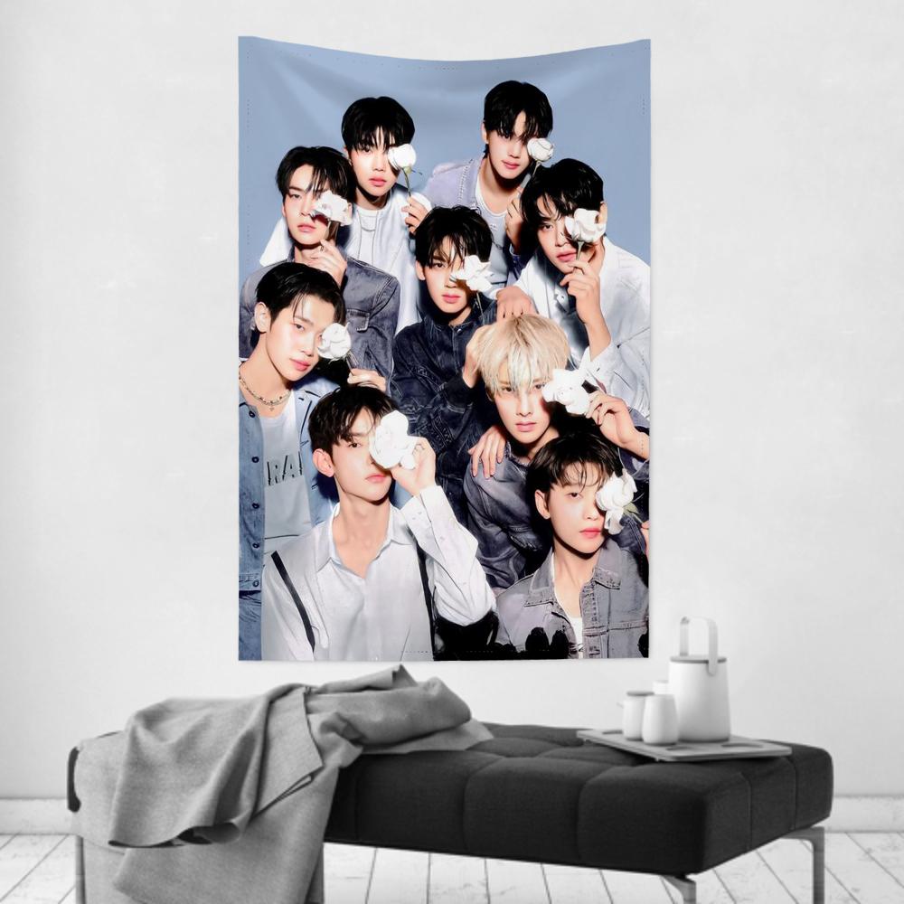 Boy Band Singer Tapestry Room Decor ZZEROBASEONE Wall Cloth Party Hanging Background Room Decor Baby Room