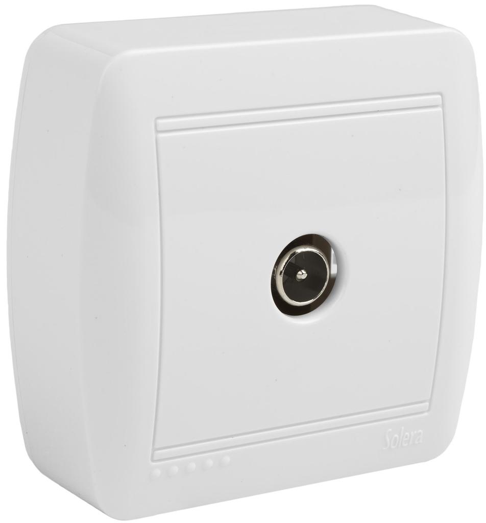 toma de señal unica para tv 74x72x28mm. superficie mural solera mur94u