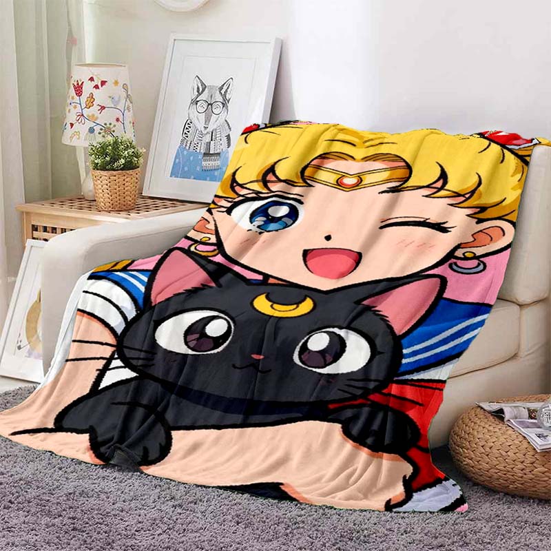 Various styles of Sailor Moon anime character blankets are suitable for use on beds, in bedrooms, on sofas, picnics, and other 1