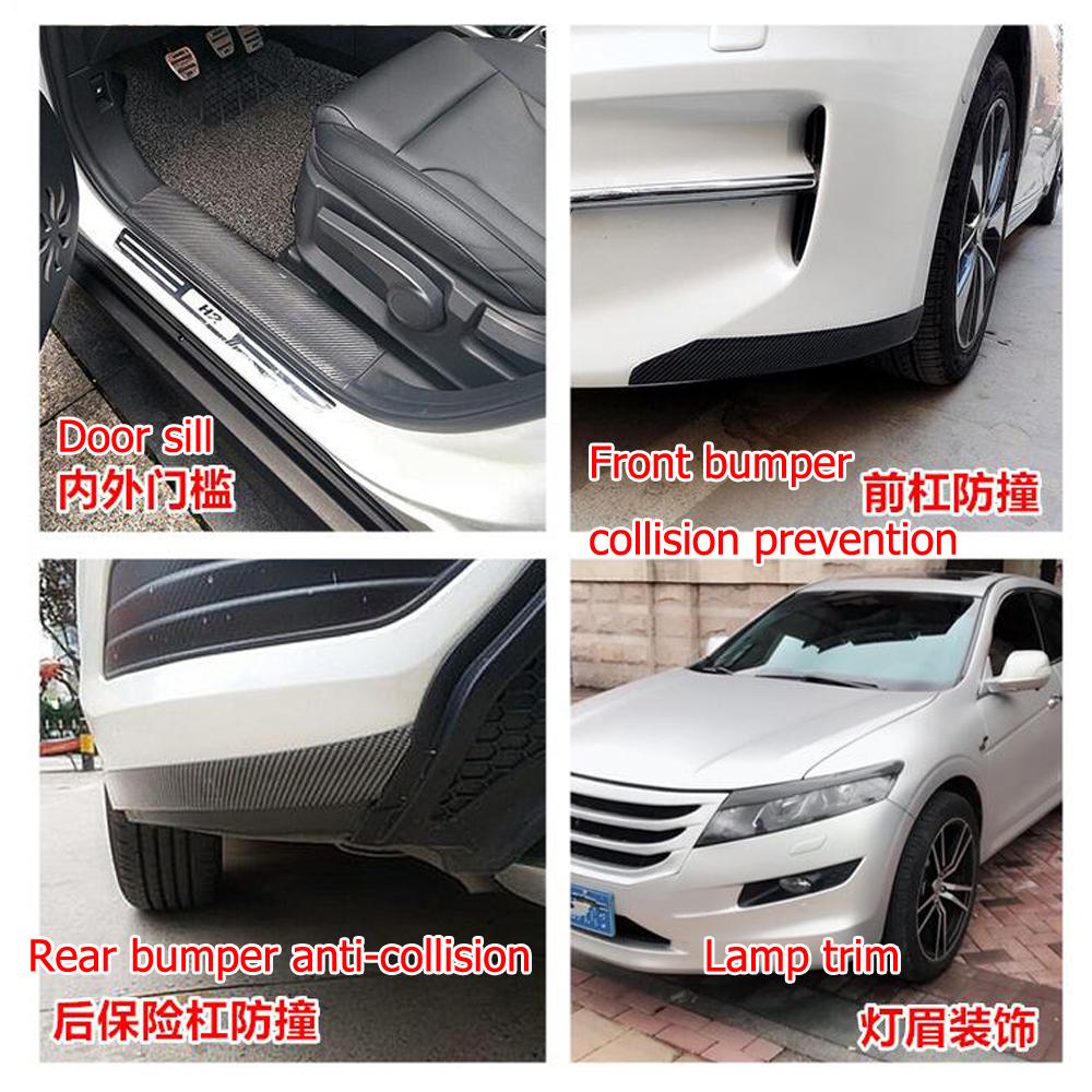 1mX5cm Anti Scratch Strip Bumper Sticker Adhesive Carbon Fiber Tape for Car Bumper Car Side Skirt Door Sill Trunk Edge Protect