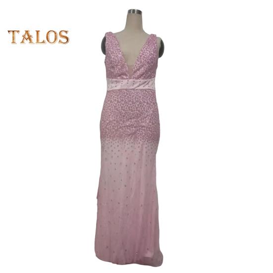 Ženy Večerní šaty Výstřih Síťovina Patchwork Flitr Bez rukávů Dělený lem Mořská panna Tvar Slim Fit Ples Party Banket Nevěsta Maxi šaty