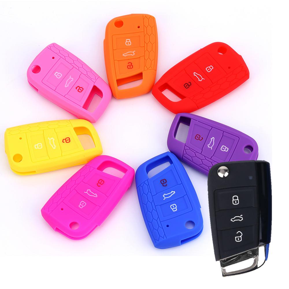 1 Pc Silicone Car Key Cover For Vw Polo Golf 7 Vii Gti Gtd Gte R