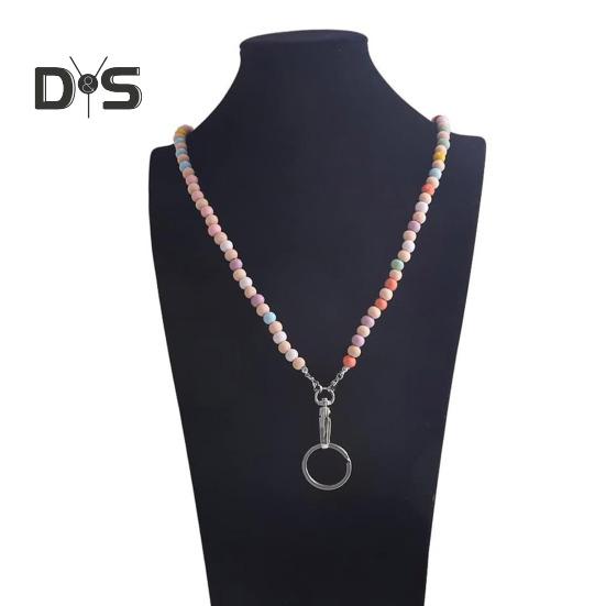 Barevné dřevěné korálky učitelské poutko na řetízek ID držák zatahovací odznak naviják klíče na brýle řetízky na brýle řetízek na brýle s pouzdry na karty